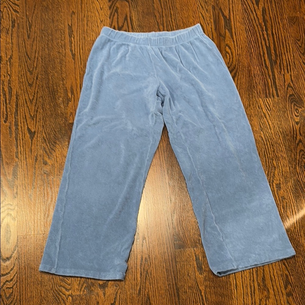 Perfect White Tee Comfy Blue Lounge Pants